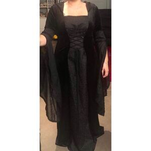 Women Hooded Gothic Dress Medieval Corset Renaissance Dress Victorian Dress